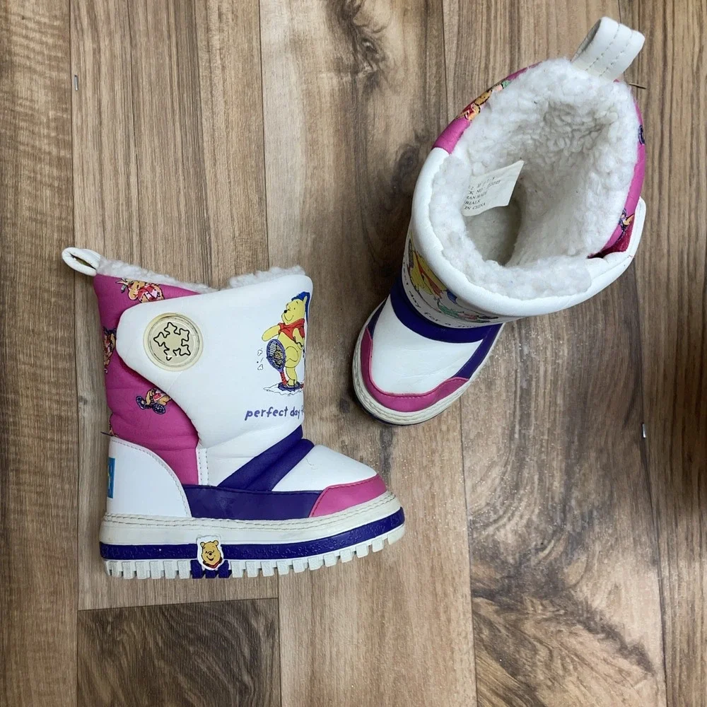 Vintage 90s Disney‎ Winnie The Pooh Snow Boots M 7-8 Toddler